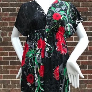 CRISTINALOVE FLORAL KIMONO DRESS